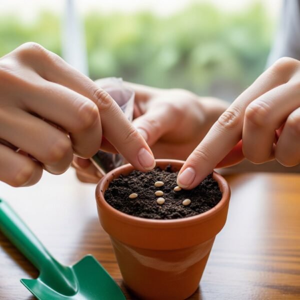 Germinar semillas en maceta de barro