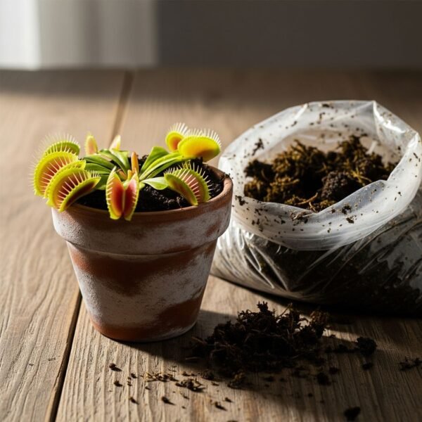 Peat moss venus atrapamoscas Peat moss y planta carnívora