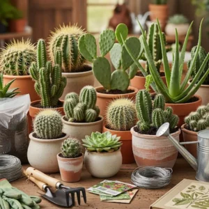 Cactus y suculentas y artículos de jardinería