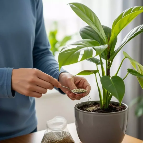 Fertilizante triple 17 planta Aplicación de triple 17 en plantas de interior