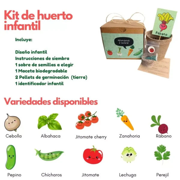 Kit huerto niños CDMX Kit de huerto infantil para recuerdos