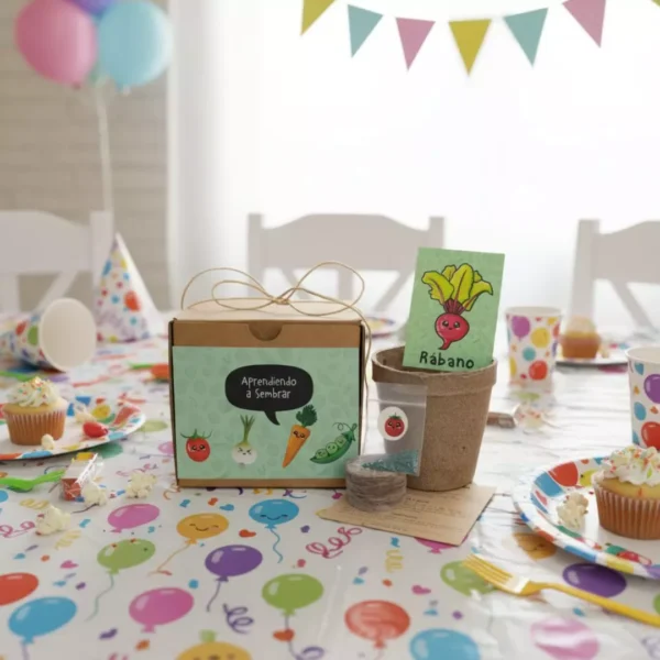 Recuerdos ecológicos Vinde Kits de huerto y kits de siembra para niños. Regalos de cumpleaños en CDMX