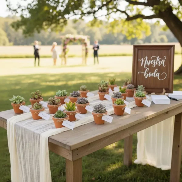 Recuerdos ecologicos Vinde boda Plantas suculentas en maceta de barro para eventos sociales en CDMX