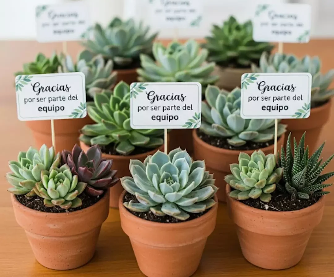 Recuerdos con suculentas para baby shower. Vinde garden center CDMX