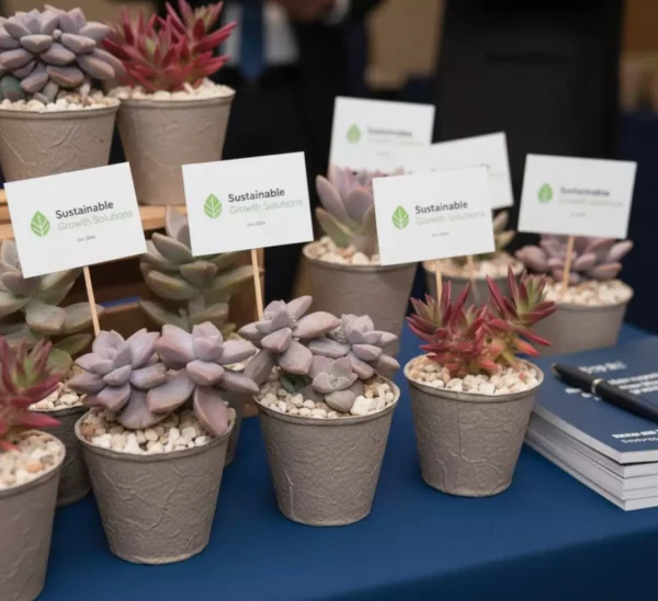 Recuerdos ecológicos empresas Recuerdos ecológicos con suculentas en maceta biodegradable para eventos empresariales CDMX
