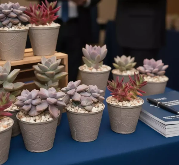 Recuerdos suculentas empresas Recuerdos ecológicos con suculentas en maceta biodegradable para empresas CDMX