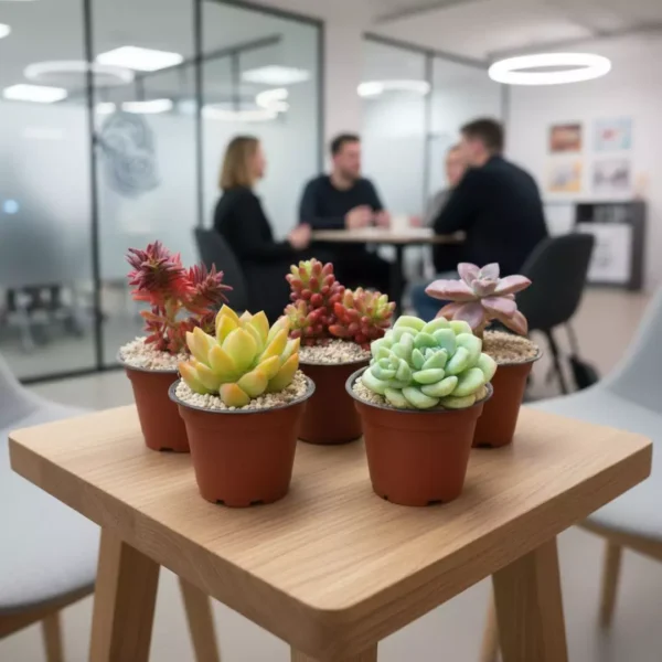 Regalos corporativos cdmx Suculentas personalizadas de Vinde garden center para eventos empresariales