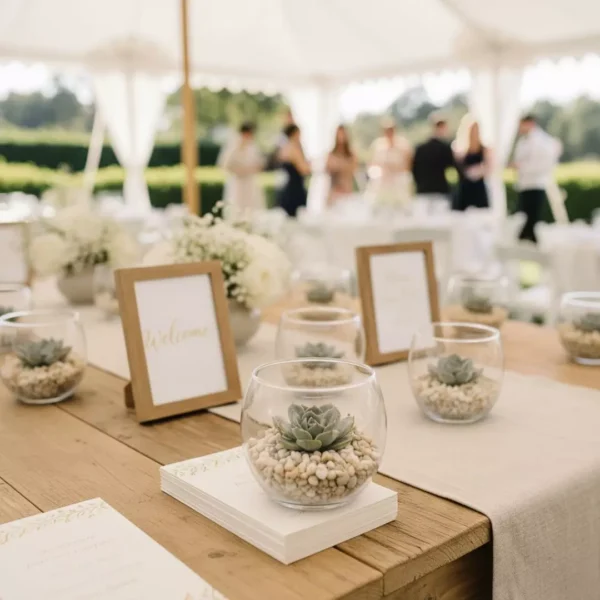 Regalos ecologicos Vinde boda CDMX Miniterrarios con suculentas. Give aways ecológicos para empresas y eventos corporativos en CDMX