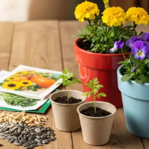 Semillas de flores, de pasto y para huerto