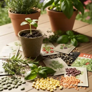 Tienda de jardinería en CDMX con variedad de semillas de hortalizas y plantas para huerto en casa