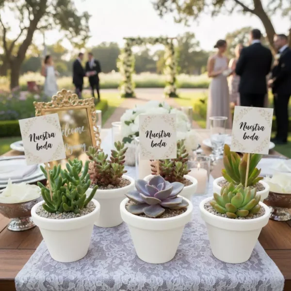 Suculenta barro blanca banderin Plantas suculentas en maceta de barro para eventos sociales en CDMX: primera comunión