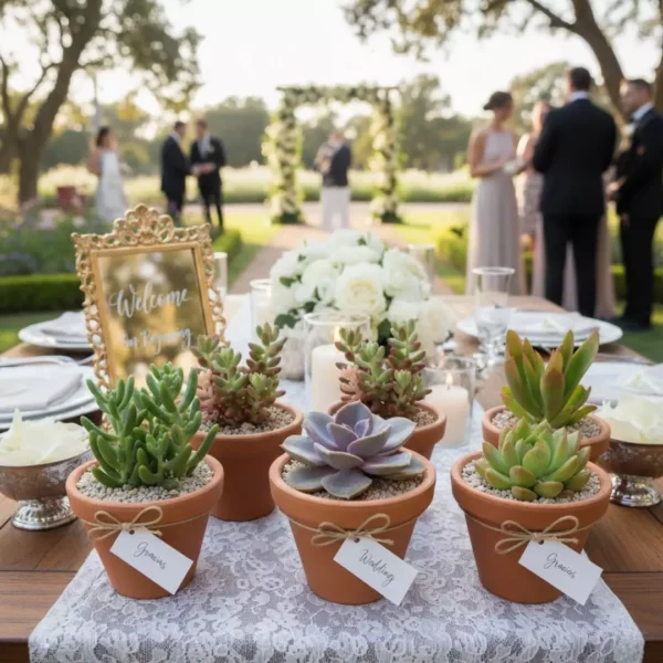 Suculenta barro moño Plantas suculentas en maceta de barro para eventos sociales en CDMX: aniversarios