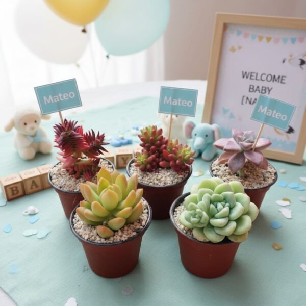 Suculentas CDMX baby shower Plantas suculentas como recuerdos ecológicos para eventos sociales en CDMX