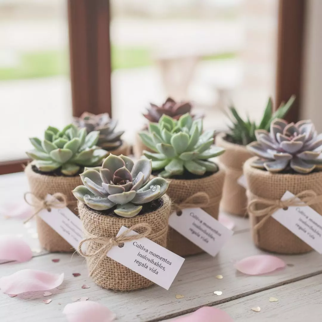 Recuerdos con suculentas para graduación. Vinde garden center CDMX