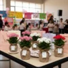 Recuerdos eoclogicos CDMX para escuelas Flores envueltas en tela para evento escolar en CDMX