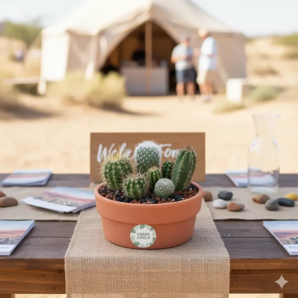 Regalos corporativos cactus CDMX Arreglo de cactus en maceta de barro. Regalo ecológico personalizado o centro de mesa. CDMX