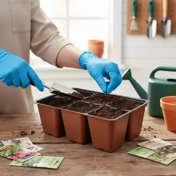 Charola germinación 6 cavidades Charola de germinación flexible de 6 cavidades para huerto en casa y jardinería