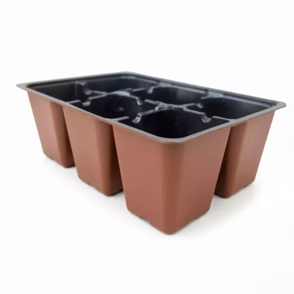 Charola germinación flexible Charola de germinación flexible de 6 cavidades para huerto en casa y jardinería