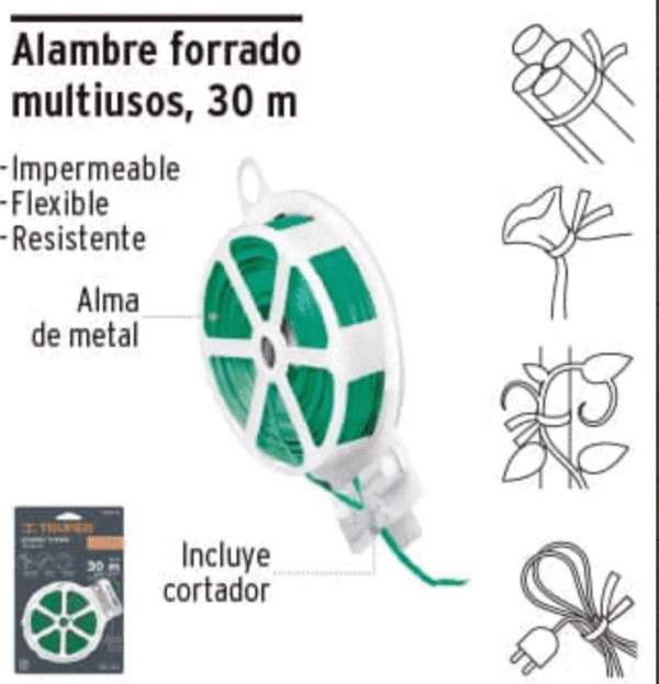 Cinta tipo bimbo truper Cinta de amarre tipo bimbo para tutorar plantas en jardinería y huerto. Marca Truper