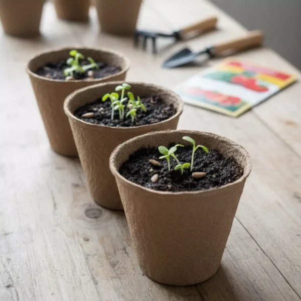 Macetas biodegradables cartón huerto Macetas biodegradables de papel para huerto en casa y jardinería