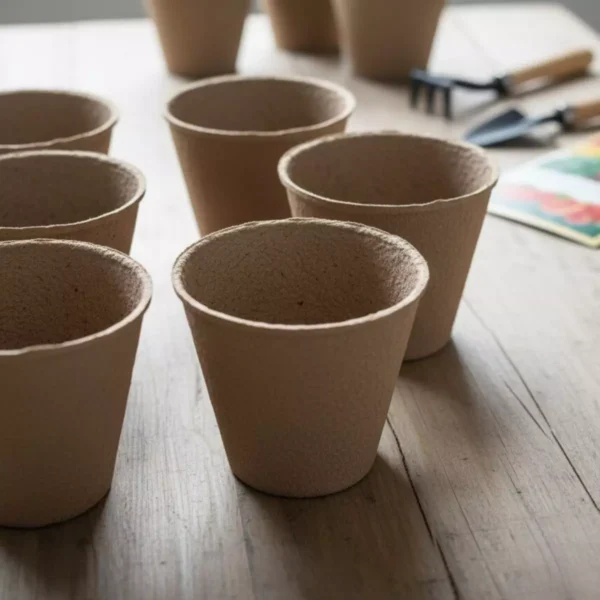 Macetas biodegradables vacías Macetas biodegradables de papel para huerto en casa y jardinería