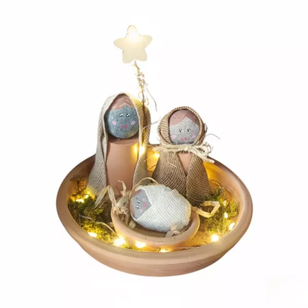 Regalos ecológicos. Nacimiento en piedra y barro. CDMX