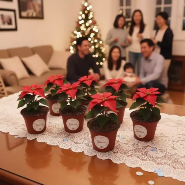 Recuerdos ecológicos para eventos navideños y de fin de año. Nochebuenas mini para eventos sociales, empresariales, familiares y de oficina. Envíos en CDMX