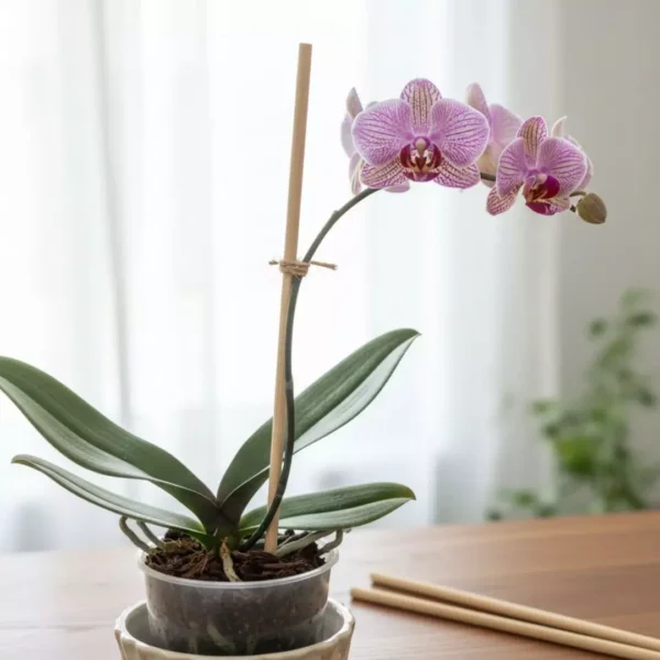 Tutores para soporte de plantas Tutores de madera para plantas. Palos de madera natural sin barnizar que brindan soporte a tallos