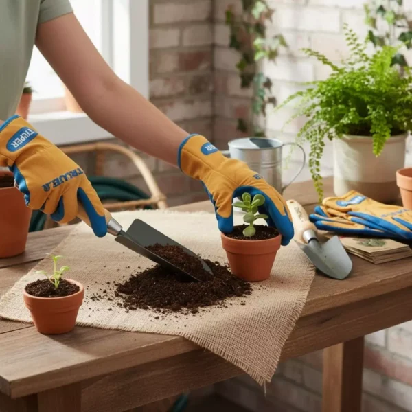 Herramientas de jardinería Truper Juego de herramientas de mano para jardinería y huerto 4 piezas Truper. Pala de mano, pala delgada, trasplantador, bieldo y rastrillo o cultivador